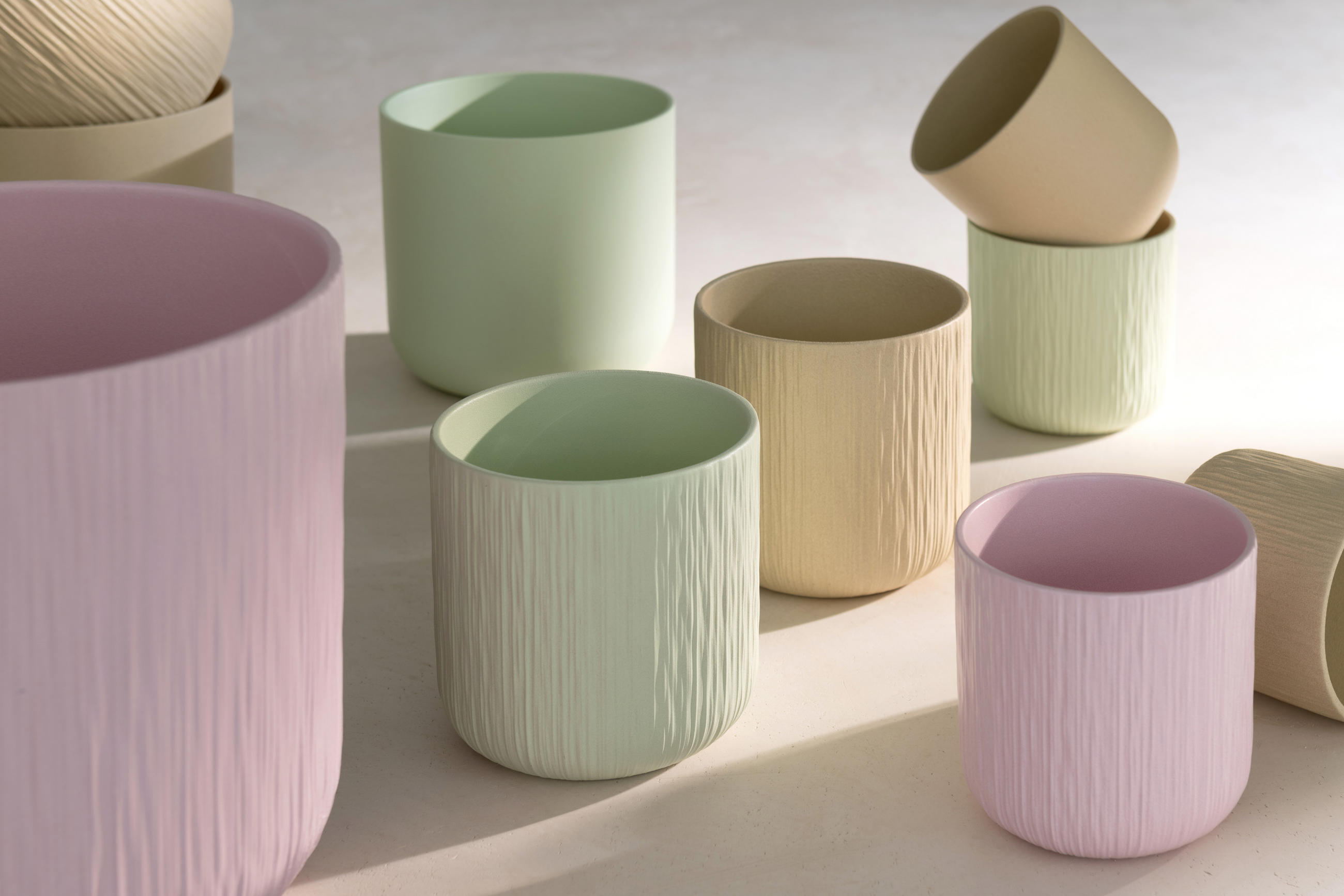 BLUMENTOPF GEN - Keramik - Pistazie - L - 2er Set - Ø 18,5 cm - Grün, Keramik (18.5/18cm) - J-Line