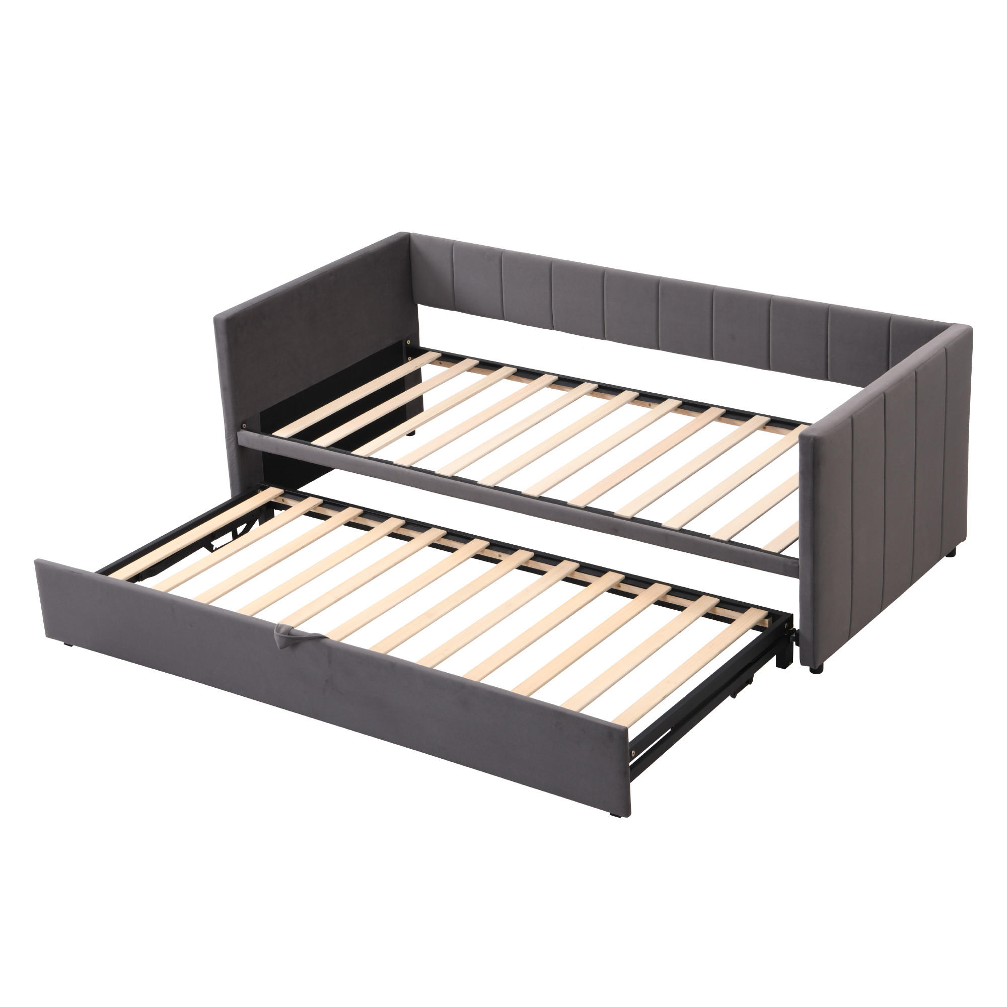 AUSZIEHBETT 90/180/200 cm DE-01586, in Grau - Grau, Holzwerkstoff (90/200cm) - ComfortXL