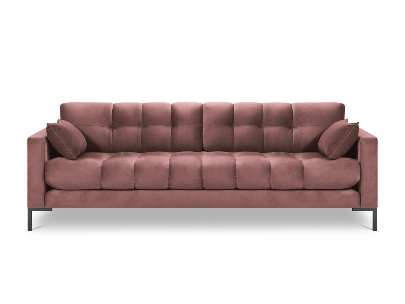 SOFA Mamaia aus Samt rosa 4 Sitzplätze - Pink, Textil (92/75/217cm) - Micadoni