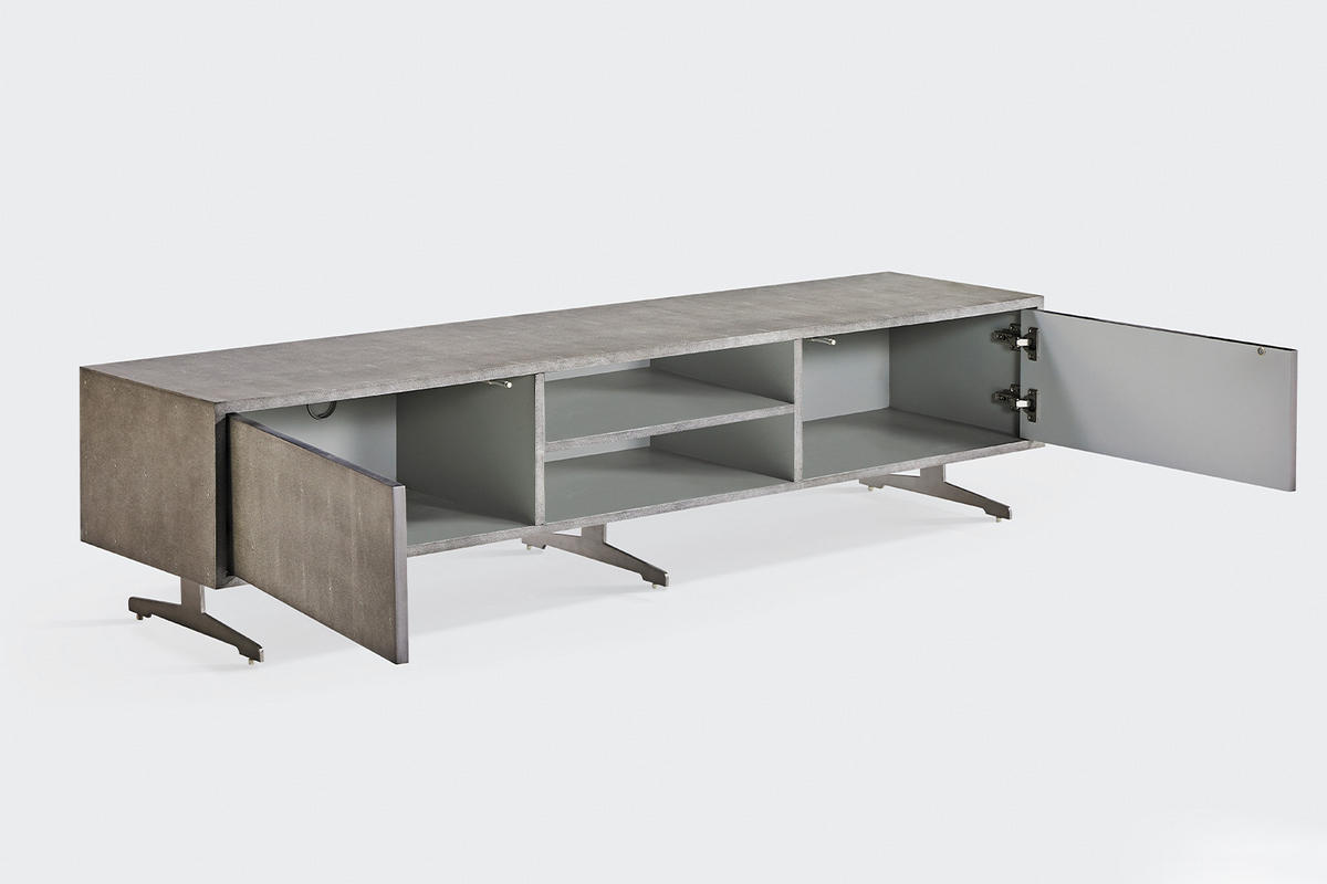 LOWBOARD GALA Grau Holz - Grau, Holz/Metall (180/42/40cm) - KAWOLA
