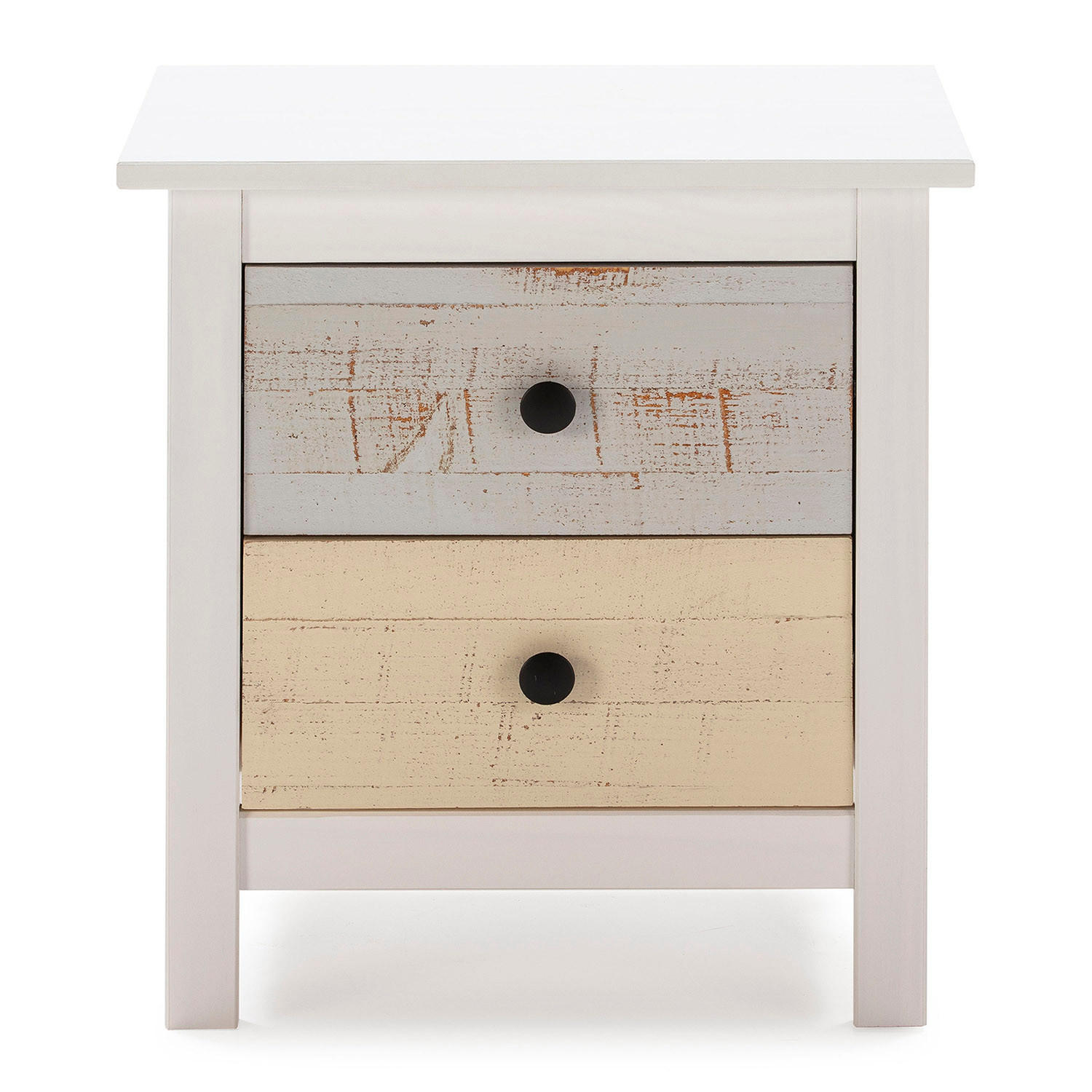 NACHTTISCH Magda 2 Schubladen - Weiß, Holz (46/49/35cm) - VS Venta-stock