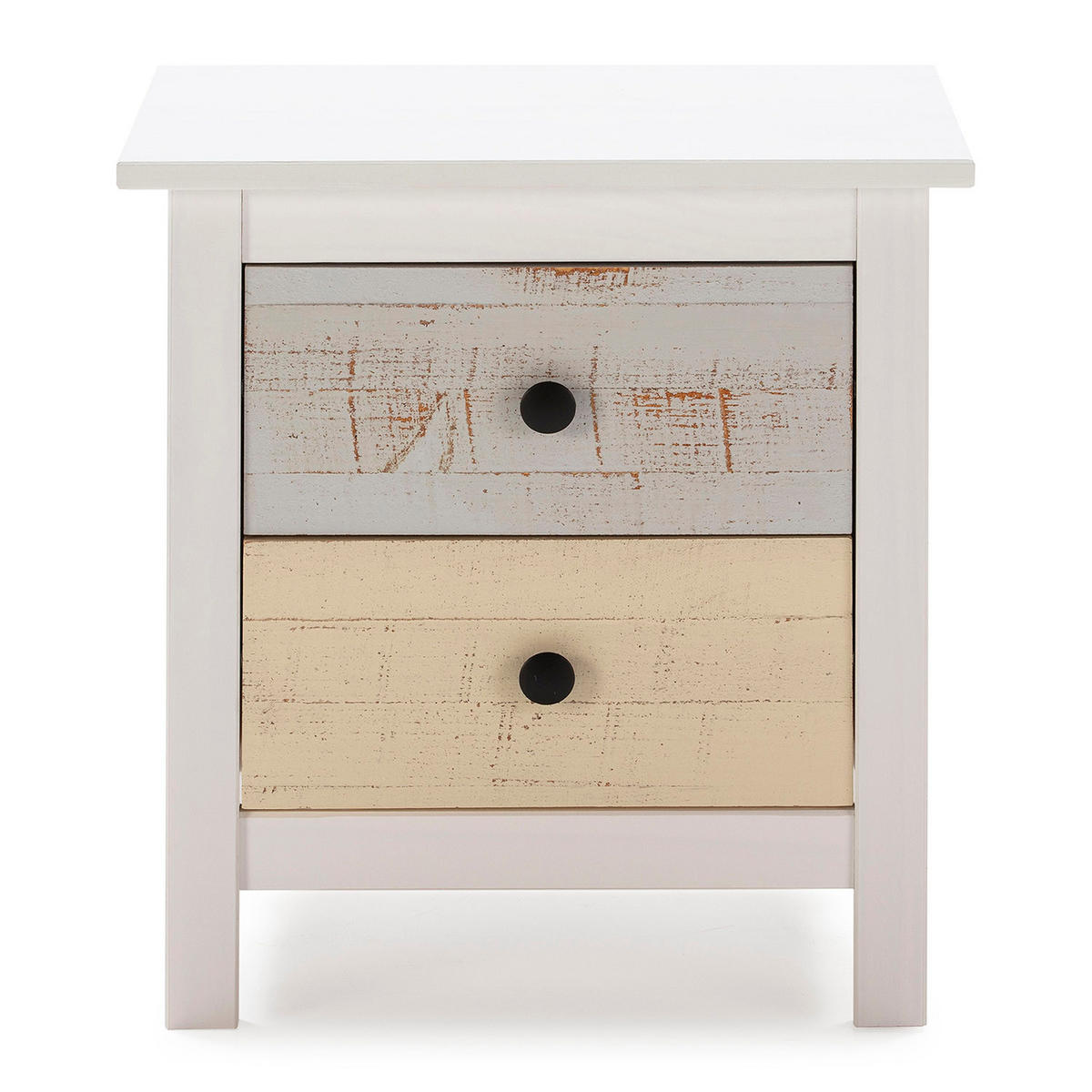 NACHTTISCH Magda 2 Schubladen - Weiß, Holz (46/49/35cm) - VS Venta-stock