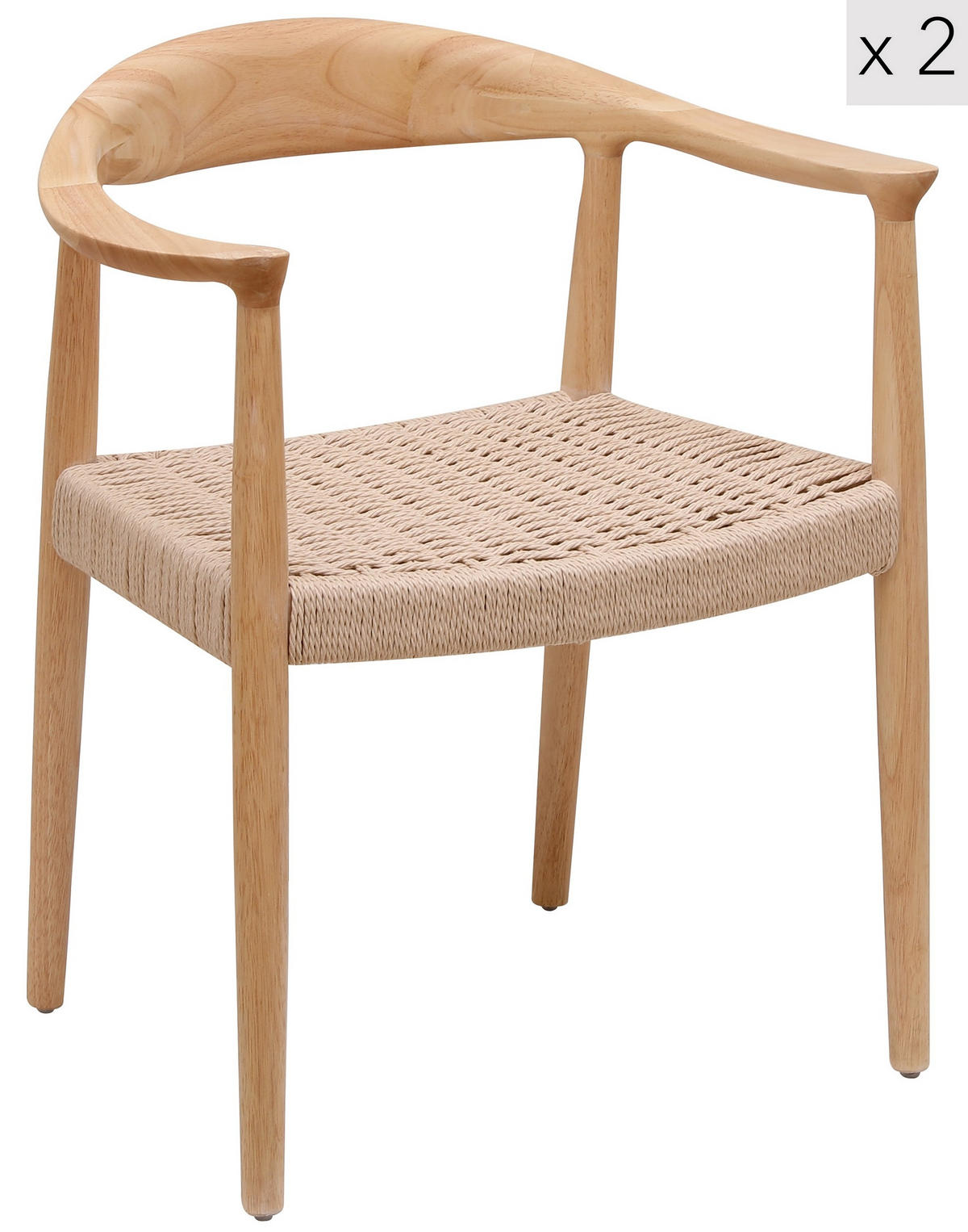 STUHL 2er-Set Holz Braun - Braun, Holz (64/72/53cm) - Nordlys