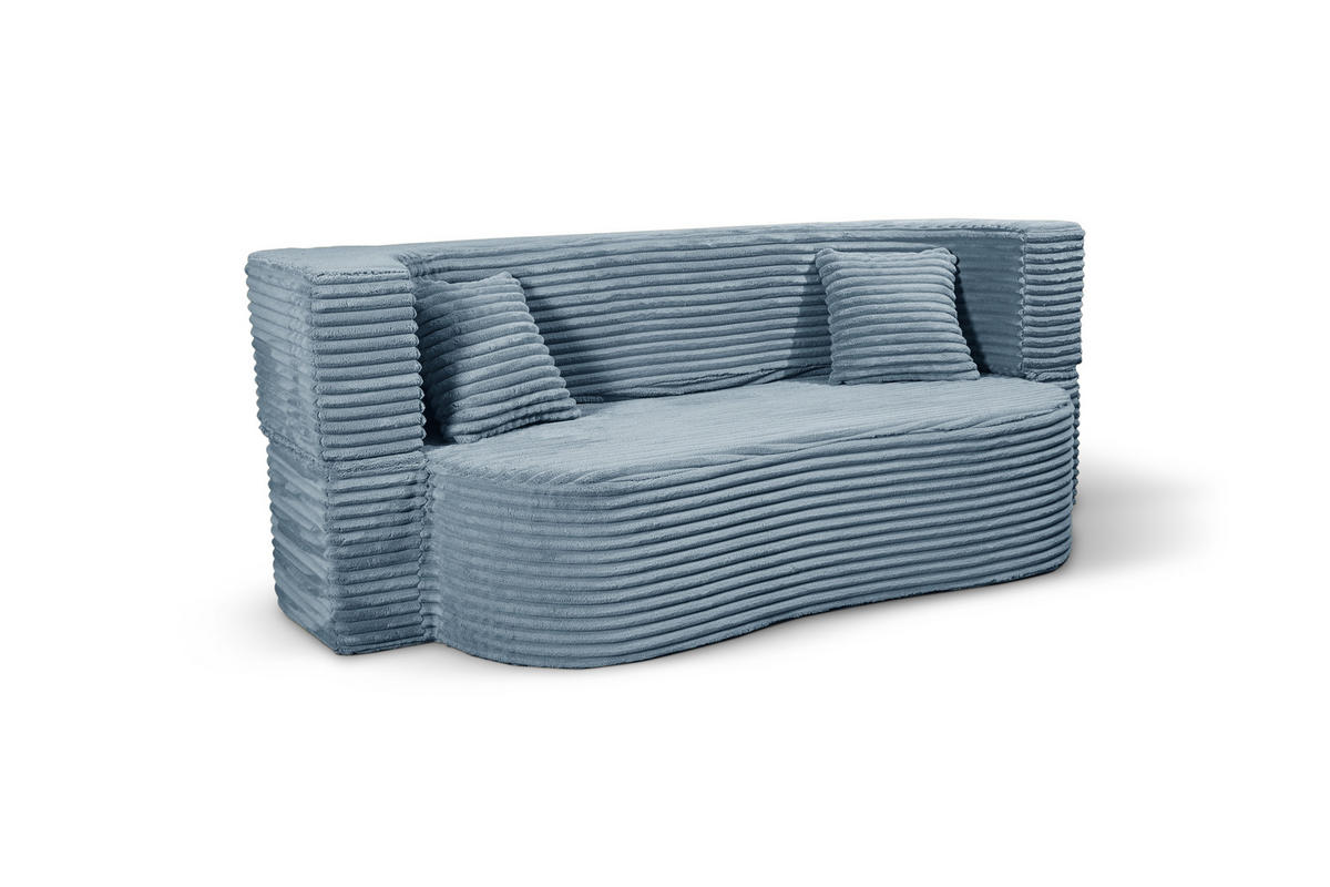 SCHLAFSOFA MYFOAM, Sofa mit Schlaffunktion, Farbe: Blau, Cordstoff - Hellblau, Textil (200/80/72cm) - Storez24
