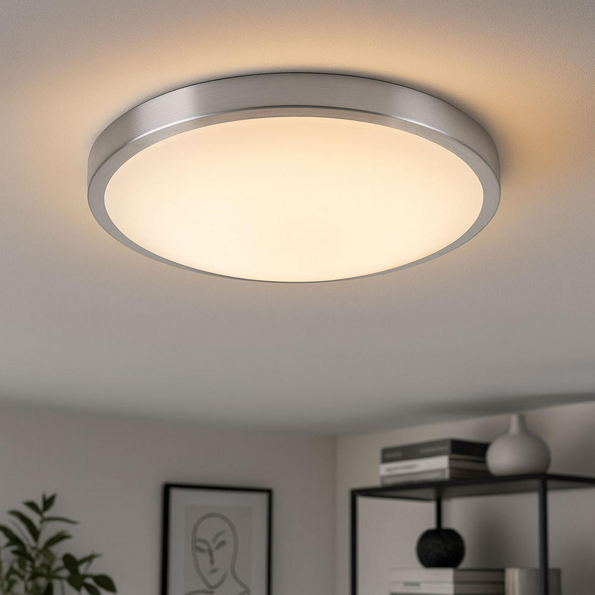 LED DECKENLEUCHTE Neptun Weiß Aluminium - Weiß, Metall (34/34/9cm) - Esto