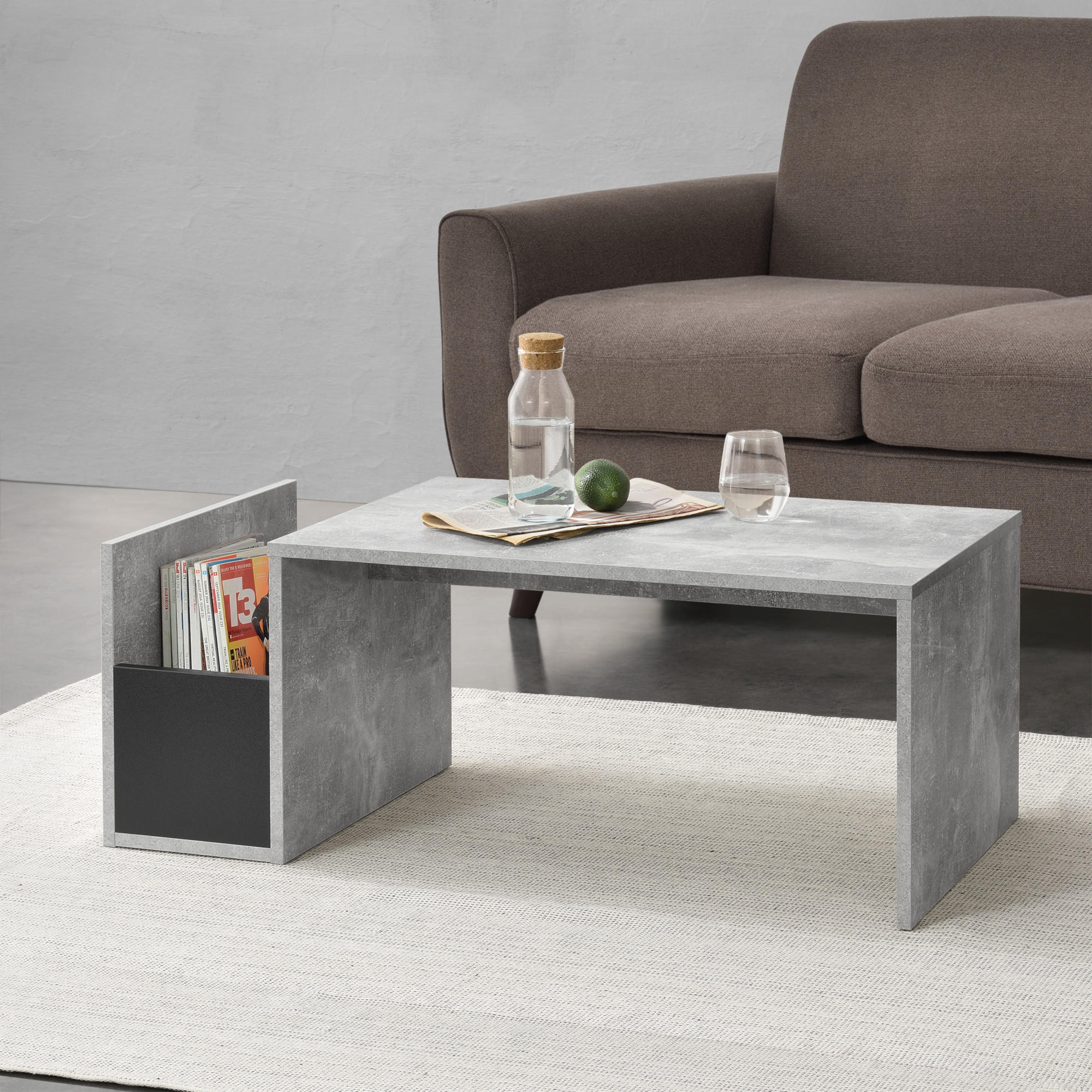 COUCHTISCH Bollnäs 90/45/35 - Grau, Holzwerkstoff (45/90/35cm) - [en.casa]
