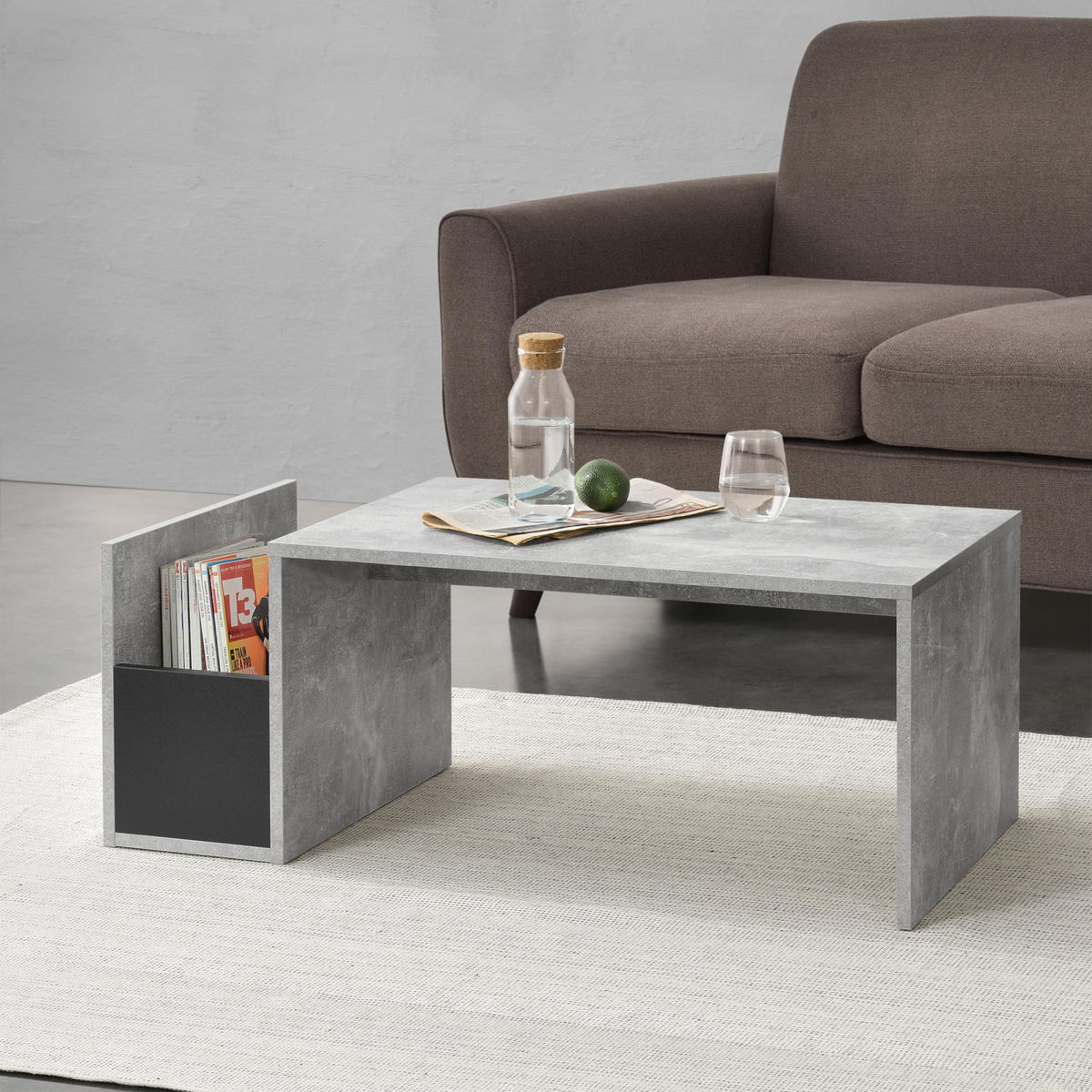 COUCHTISCH Bollnäs 90/45/35 - Grau, Holzwerkstoff (45/90/35cm) - [en.casa]