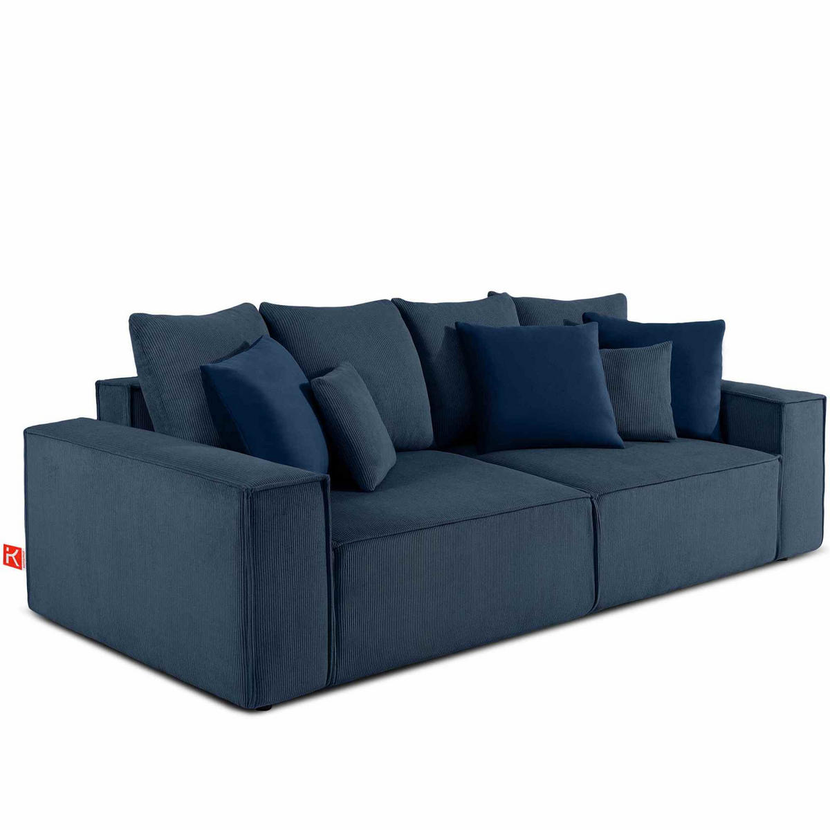 SCHLAFSOFA NAPI III 3-sitzer mit Kissen,Blau - Blau, Holz/Textil (244/89/101cm) - KONSIMO®