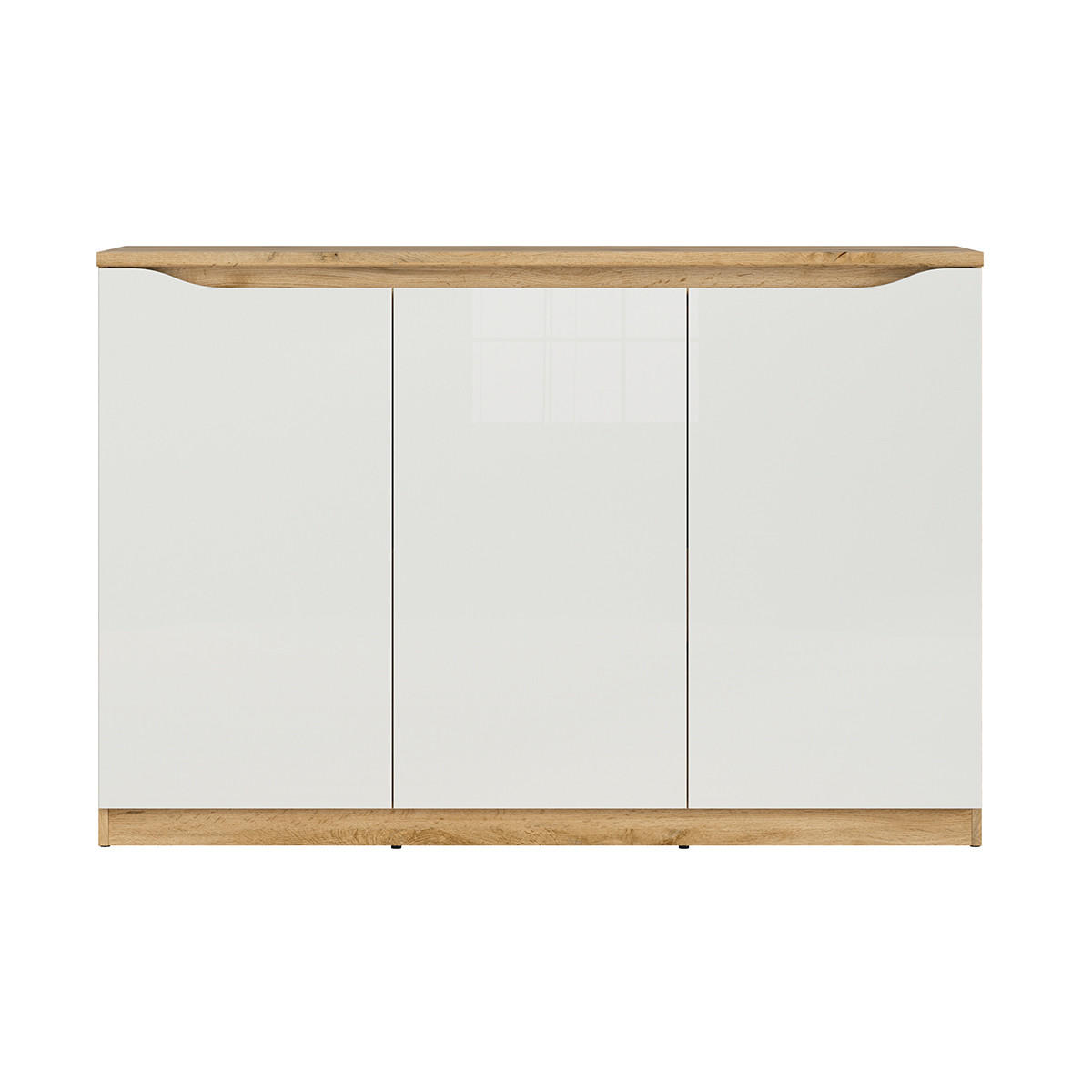 SIDEBOARD June Weiß und Holz - Weiß, Holzwerkstoff (135/92/40cm) - Petits-meubles