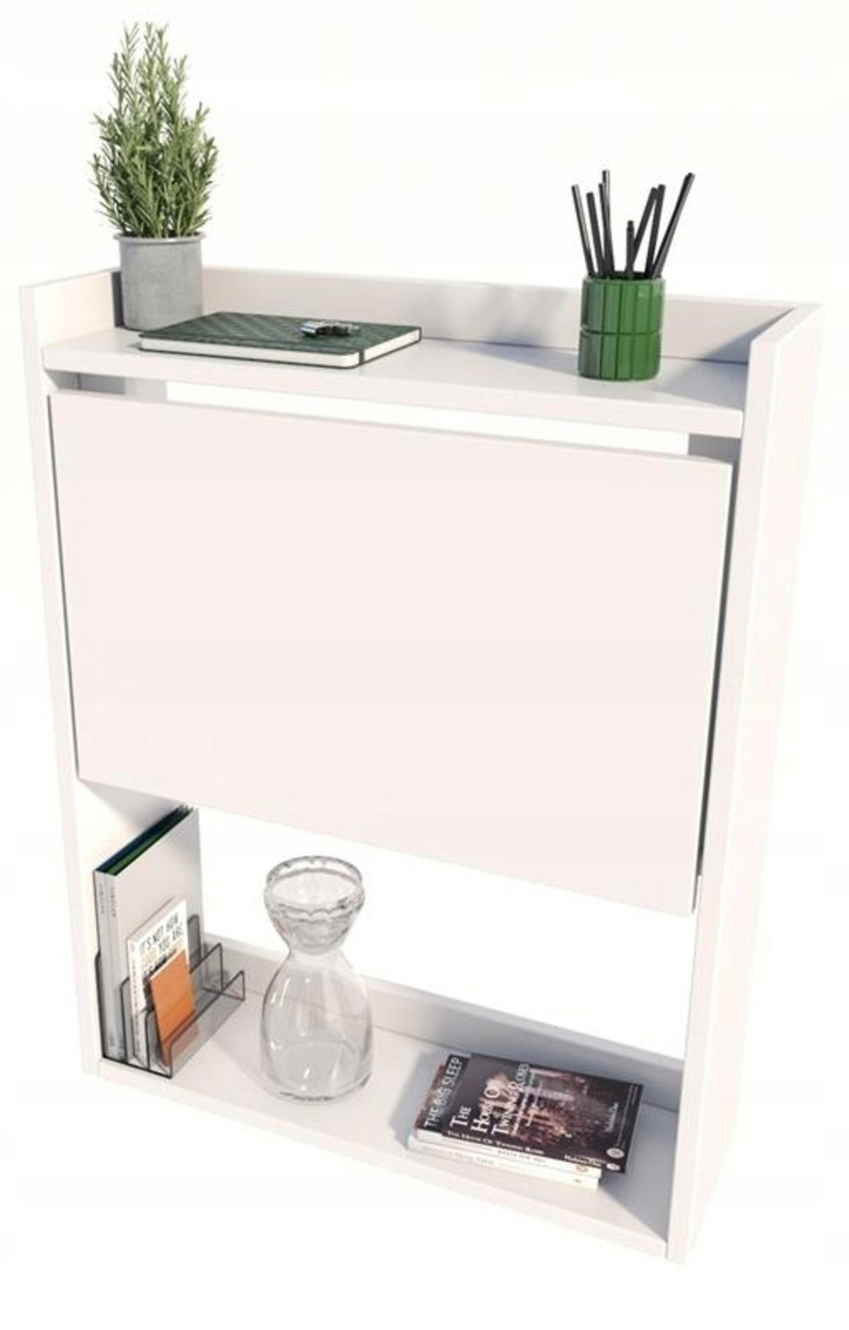 SCHREIBTISCH Klappbarer Wandregal Weiß 70/20/85 cm - Weiß, Holzwerkstoff (20/70/85cm) - Matkam Möbel