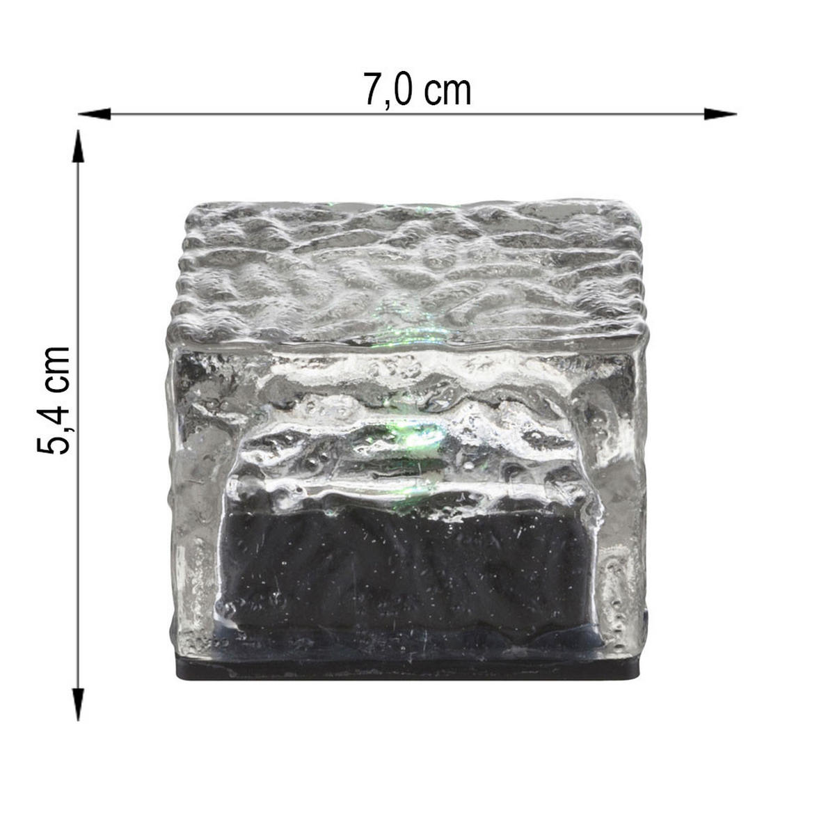 LED AUSSENLEUCHTE Eiswürfel Klar - Klar, Glas (7/7/5.3cm)
