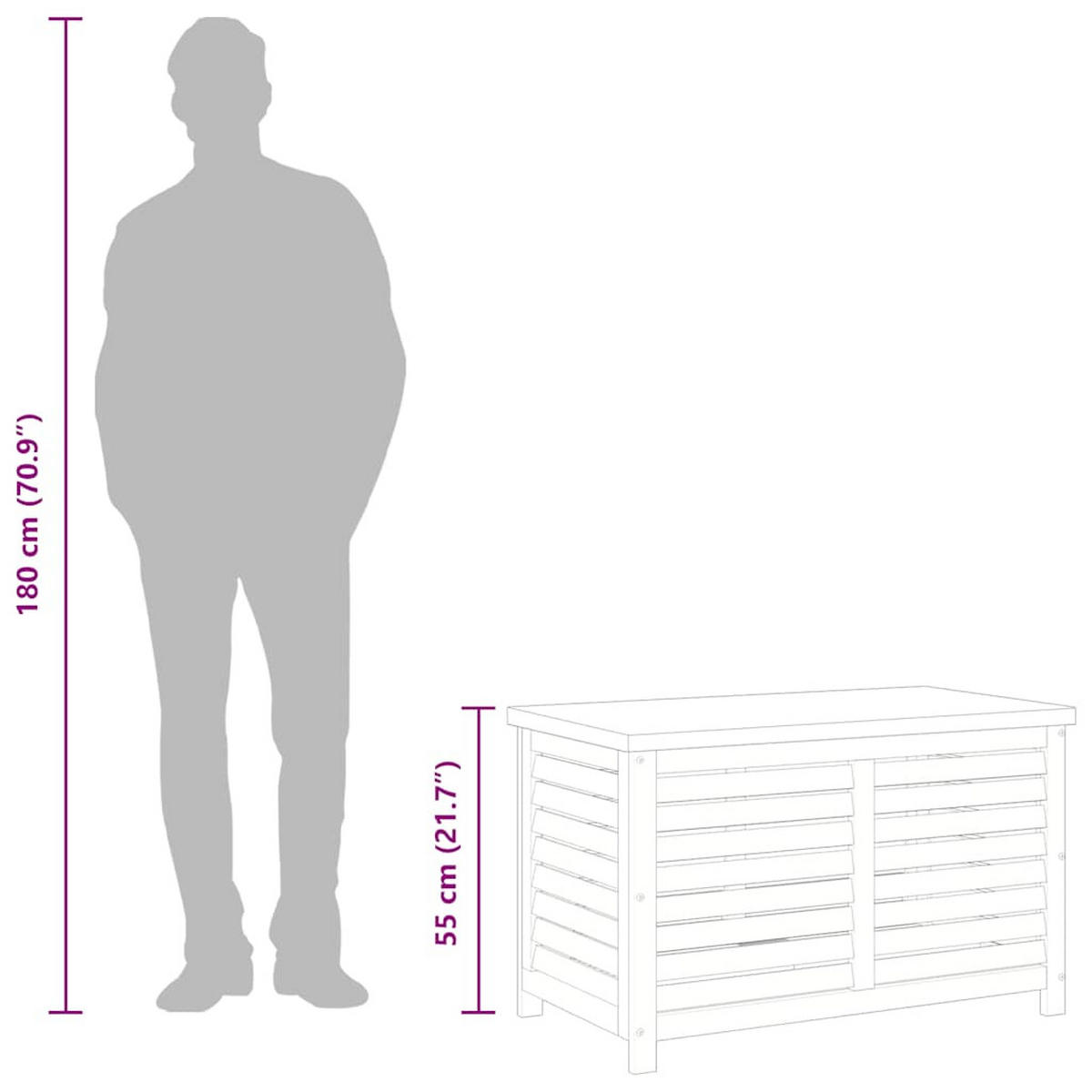GARTENBOX 90/48/55 Cm Massivholz Eukalyptus - Braun, Holz (48/55/90cm) - vidaXL