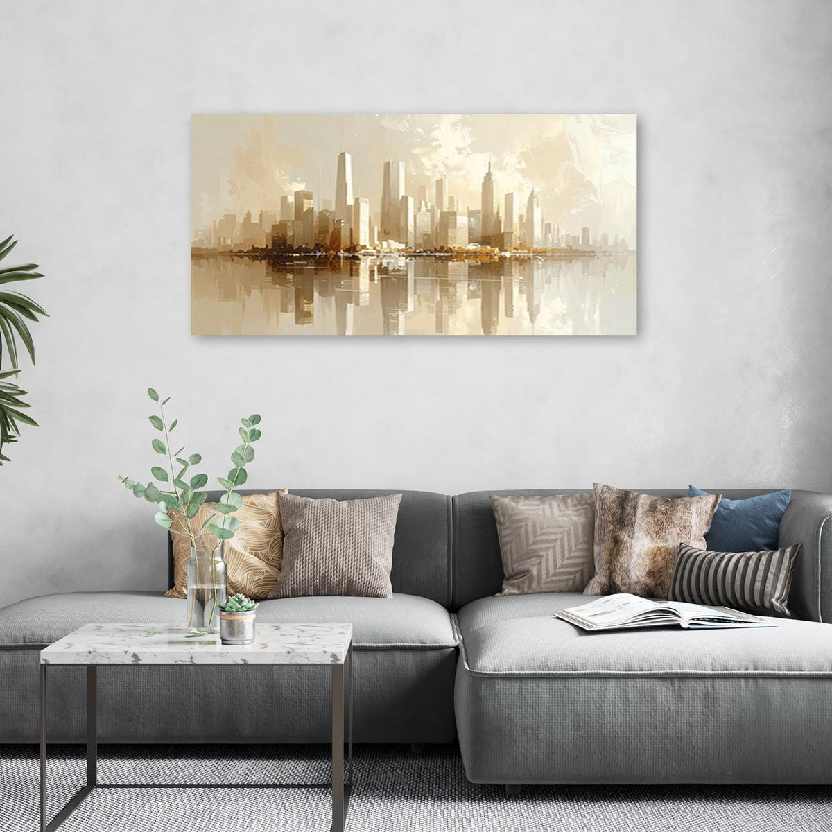 LEINWANDBILD Städte & Architektur 100x50cm - Beige, Textil (100/50cm) - Feeby