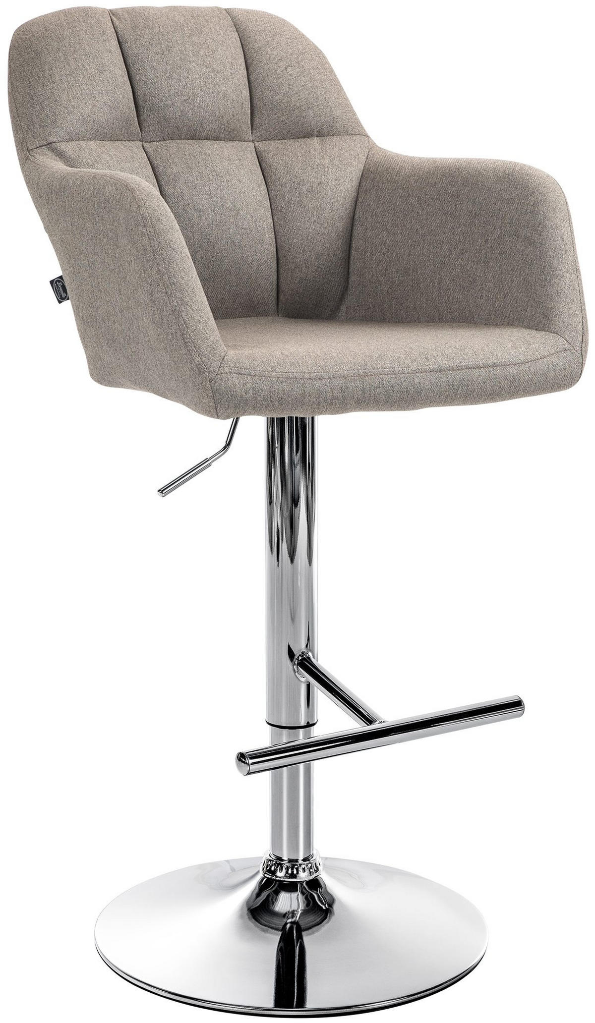BARHOCKER Stoff taupe - Taupe/Chromfarben, Textil (57/97/59cm) - CLP