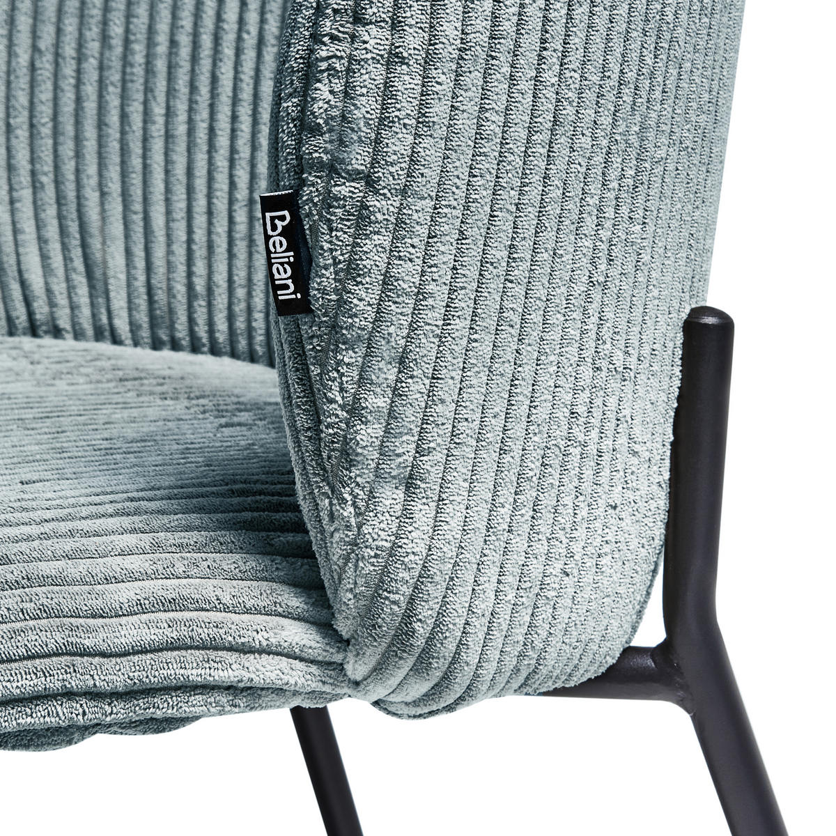 ESSZIMMERSTUHL 2er-Set Cord Hellblau Miles - Hellblau, Textil (53/83/55cm) - Beliani