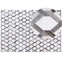 KURZFLOR-TEPPICH Aydin 230/160 cm - Grau, Fell (160/230cm) - Beliani