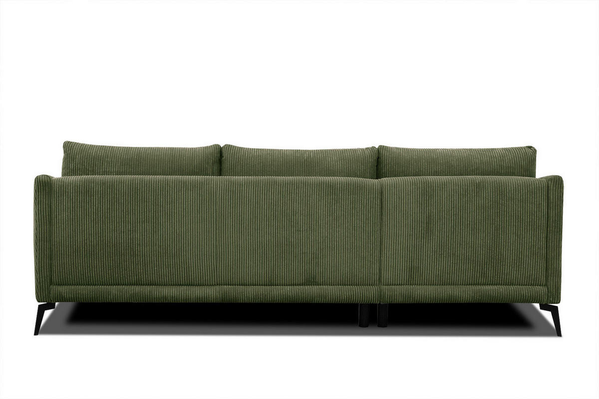 ECKSOFA VILT 4-Sitzer, olivgrün - Schwarz/Olivgrün, Holzwerkstoff/Textil (156/255cm) - Courtois Laville