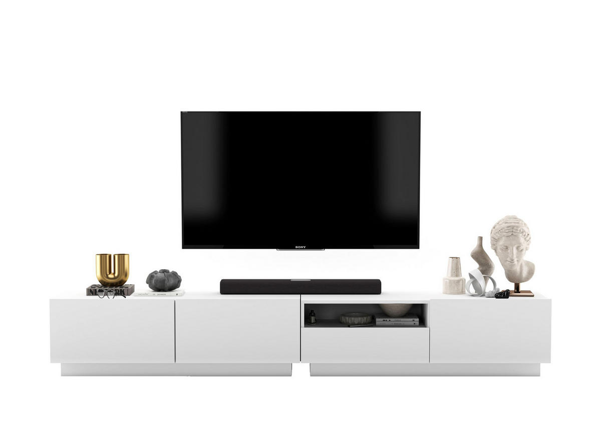 TV-LOWBOARD 2-er Set Enjoy Weiß Matt Loft Schublade 120 cm - Weiß, Holzwerkstoff (240/37/35cm) - Meble Lindner