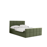 BOXBETT mit Bettkasten und Matratze Topper HANA Stoff Matt Velvet Olive 160x200 cm H3-Bonell - Olivgrün, Holz/Textil (160/200cm) - Kaiser Möbel