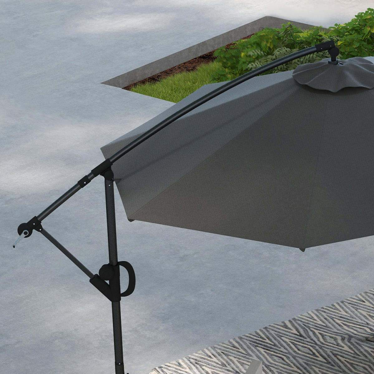 AMPELSCHIRM, Metall, Polyester, Grau - Grau, Metall (293/293cm) - Outsunny