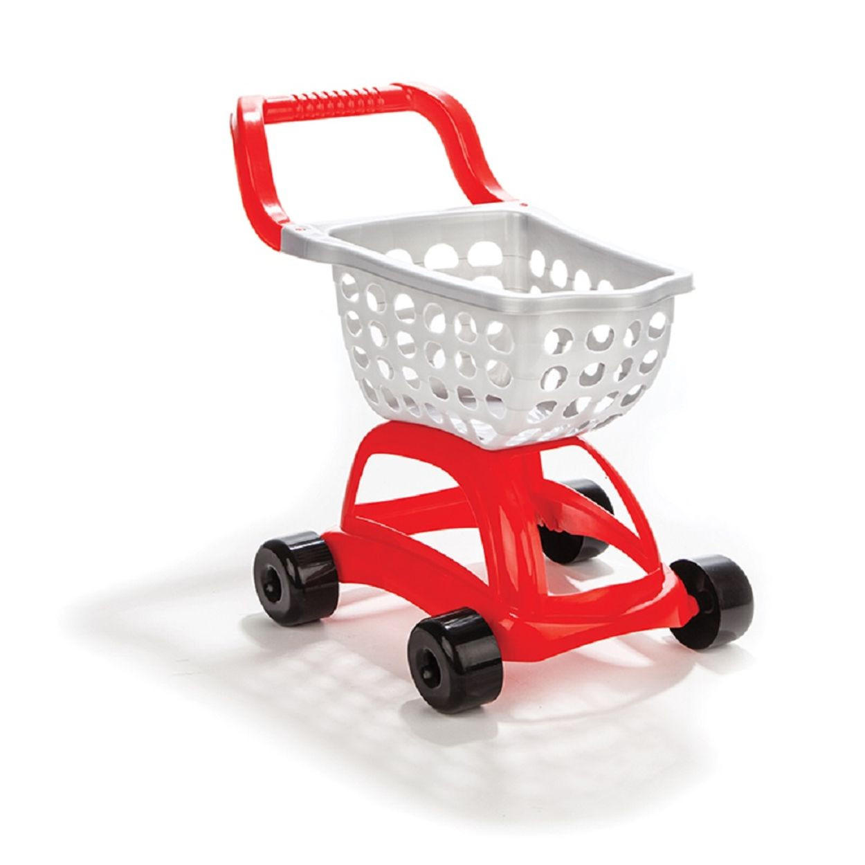 SPIELZEUG-EINKAUFSWAGEN 7604 Kunststoff, breite Räder, kindgerechte Höhe, Kaufladen-Zubehör - Rot, Kunststoff (36.5/46/51.5cm) - Pilsan