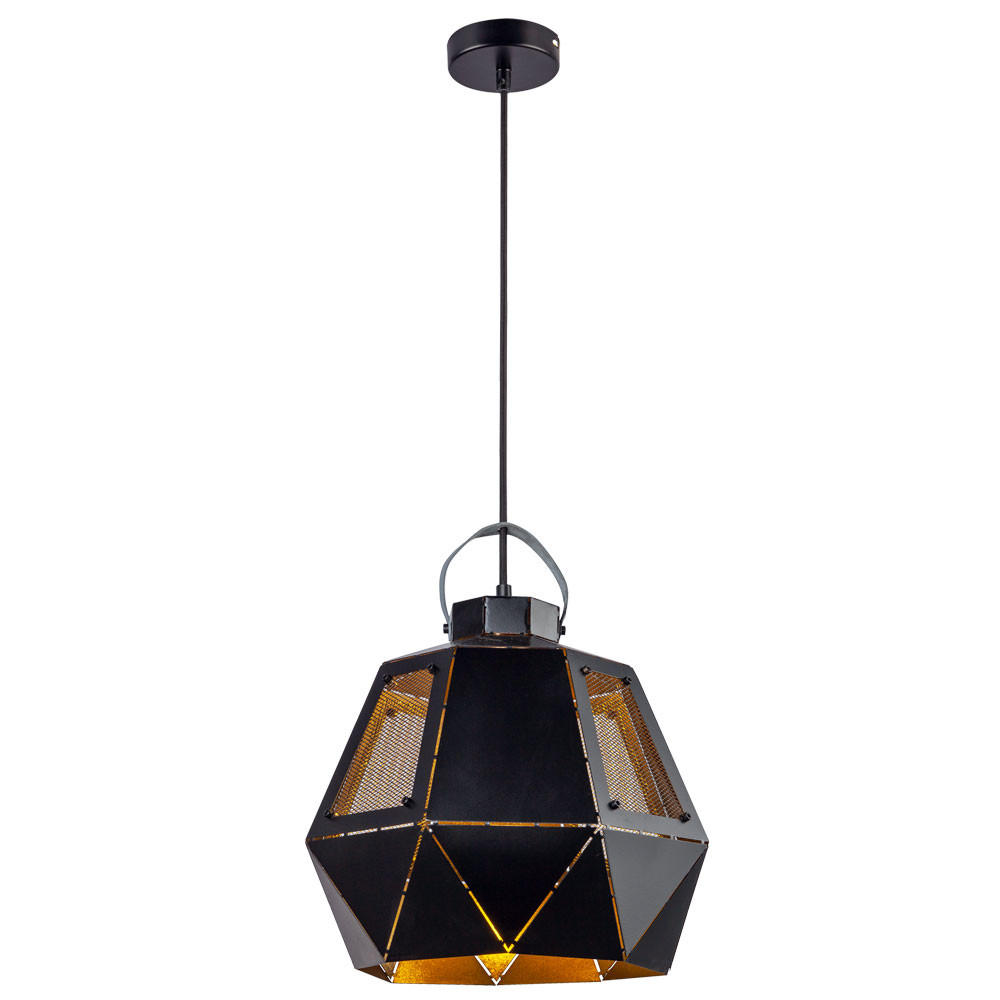 HÄNGELEUCHTE Metall Schwarz Gold - Schwarz, Metall (35/35/160cm) - Globo Lighting