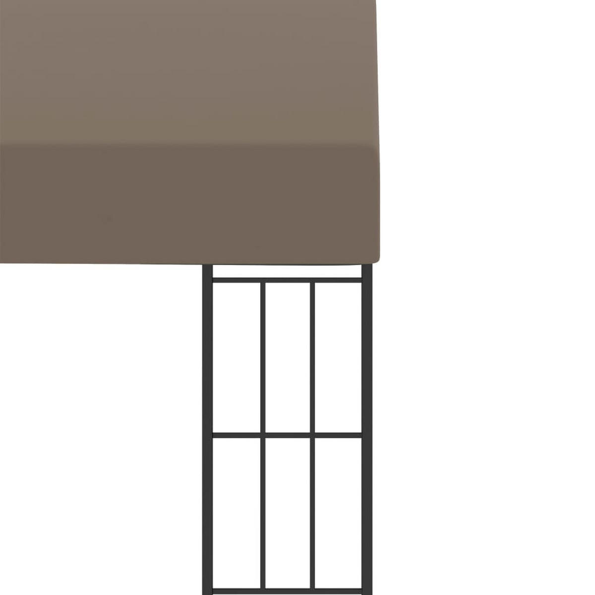 GARTENPAVILLON Pergola LYMP | 3x3 m Taupe Stoff | Terrassenüberdachung Garten Pavillon - Taupe, Metall (300/262/300cm) - DELUKE