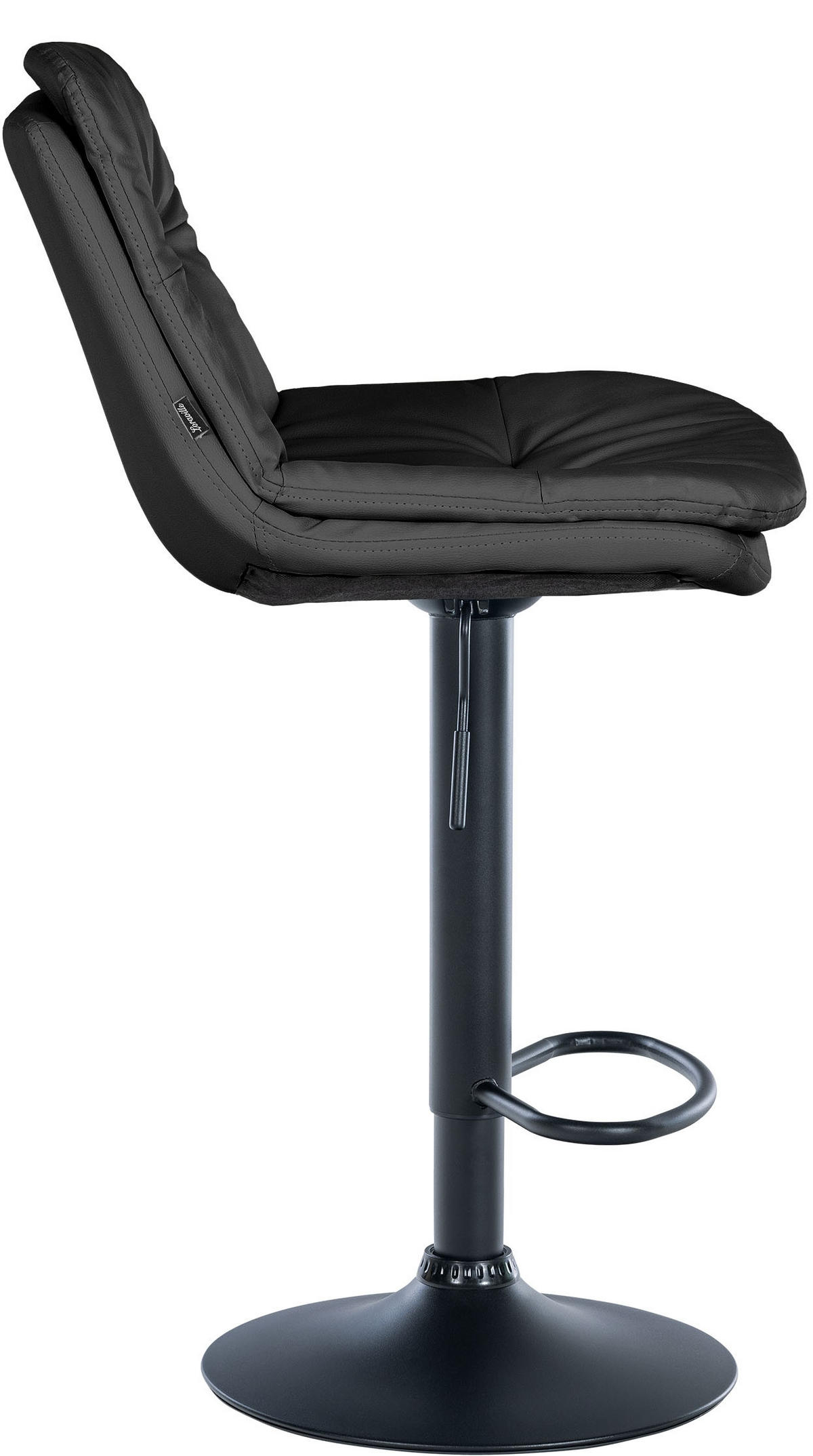 BARHOCKER Lederlook schwarz - Schwarz, Textil (46/92/54cm) - CLP
