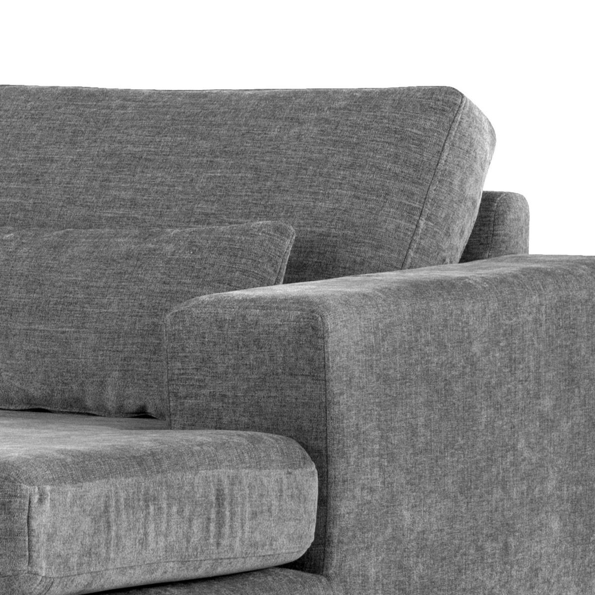 WOHNLANDSCHAFT mit Longchair - Eichefarben/Dunkelgrau, Eichenholz/Holz (371/81/219cm) - home24