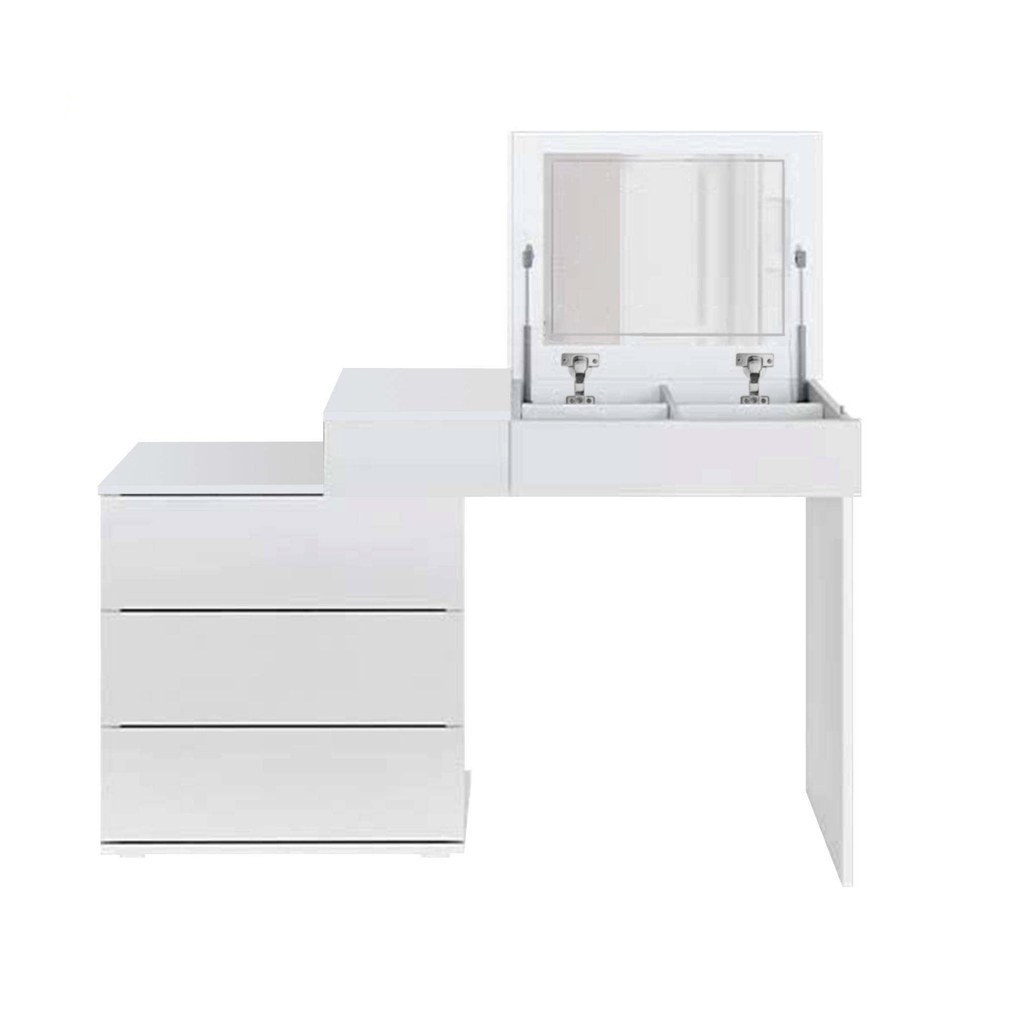 SCHMINKTISCH rechteckig weiß 117,5/78/45 cm - Weiß, Holzwerkstoff (45/117.5/78cm) - ML-DESIGN