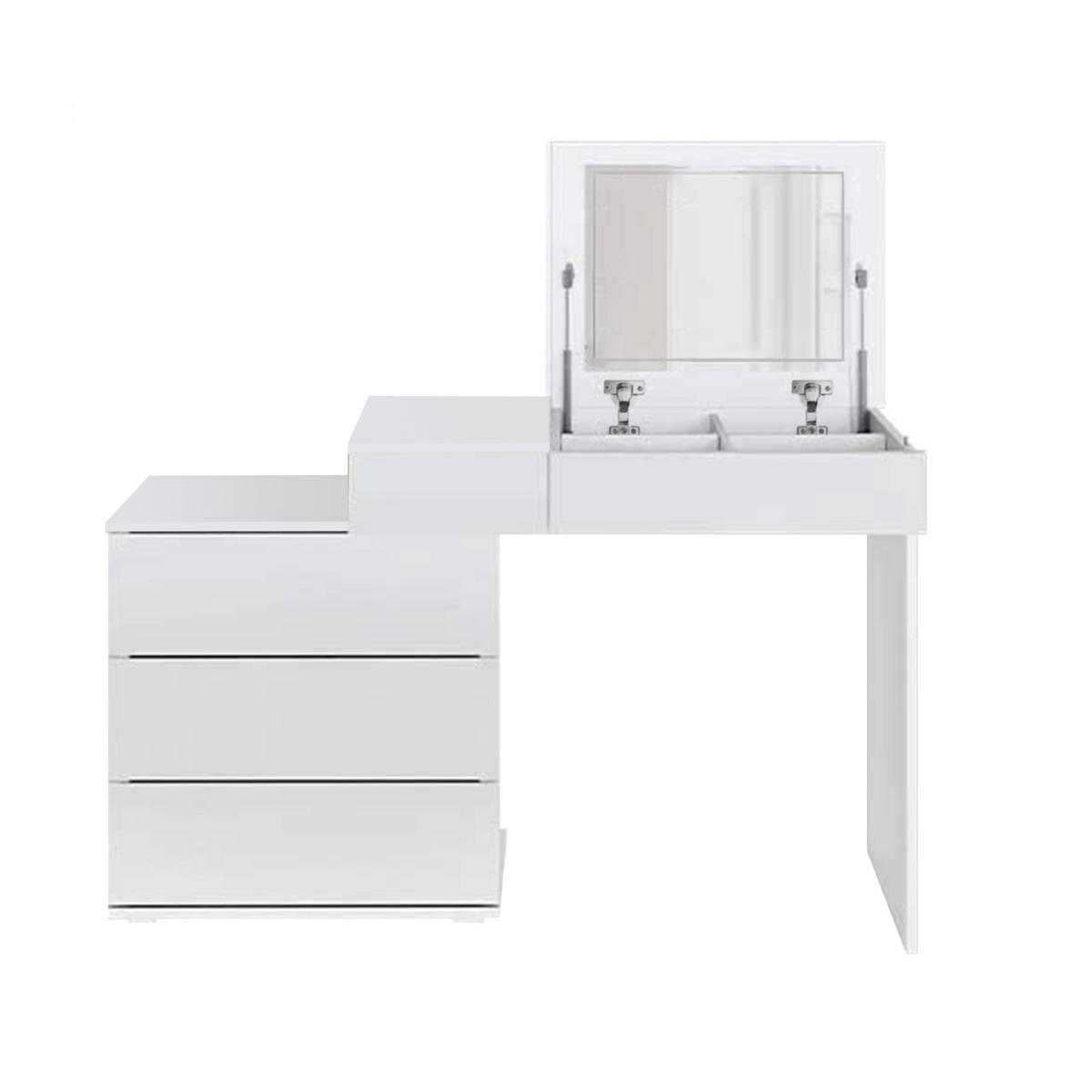 SCHMINKTISCH rechteckig weiß 117,5/78/45 cm - Weiß, Holzwerkstoff (45/117.5/78cm) - ML-DESIGN