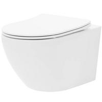 WANDHÄNGENDES Rea Wc Carlo Flat Mini - Weiß, Keramik (37/32/49.5cm) - REA