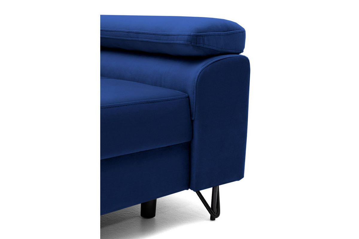 SESSEL JUNIOR mit verstellbare Kopfstütze Velours Blau - Blau/Schwarz, Holz/Textil (116/90/92cm) - Muffo