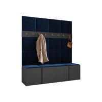 MOBILIER PENTRU HOL Orion V - albastru/grafit, material plastic/compozit lemnos (168/186/46cm) - MIRJAN24