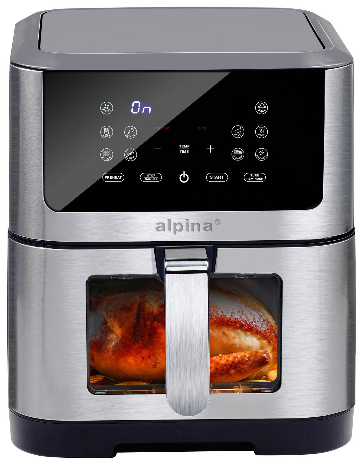 HEISSLUFTFRITTEUSE Alpina Schwarz/Silber max. 1800 Watt - Schwarz, Metall (38/29.5/36.5cm) - Alpina 6287