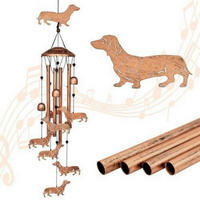 WINDSPIEL Dackel Metall Wetterfest Garten Deko - Bronzefarben, Metall (86.4/14/9.9cm)