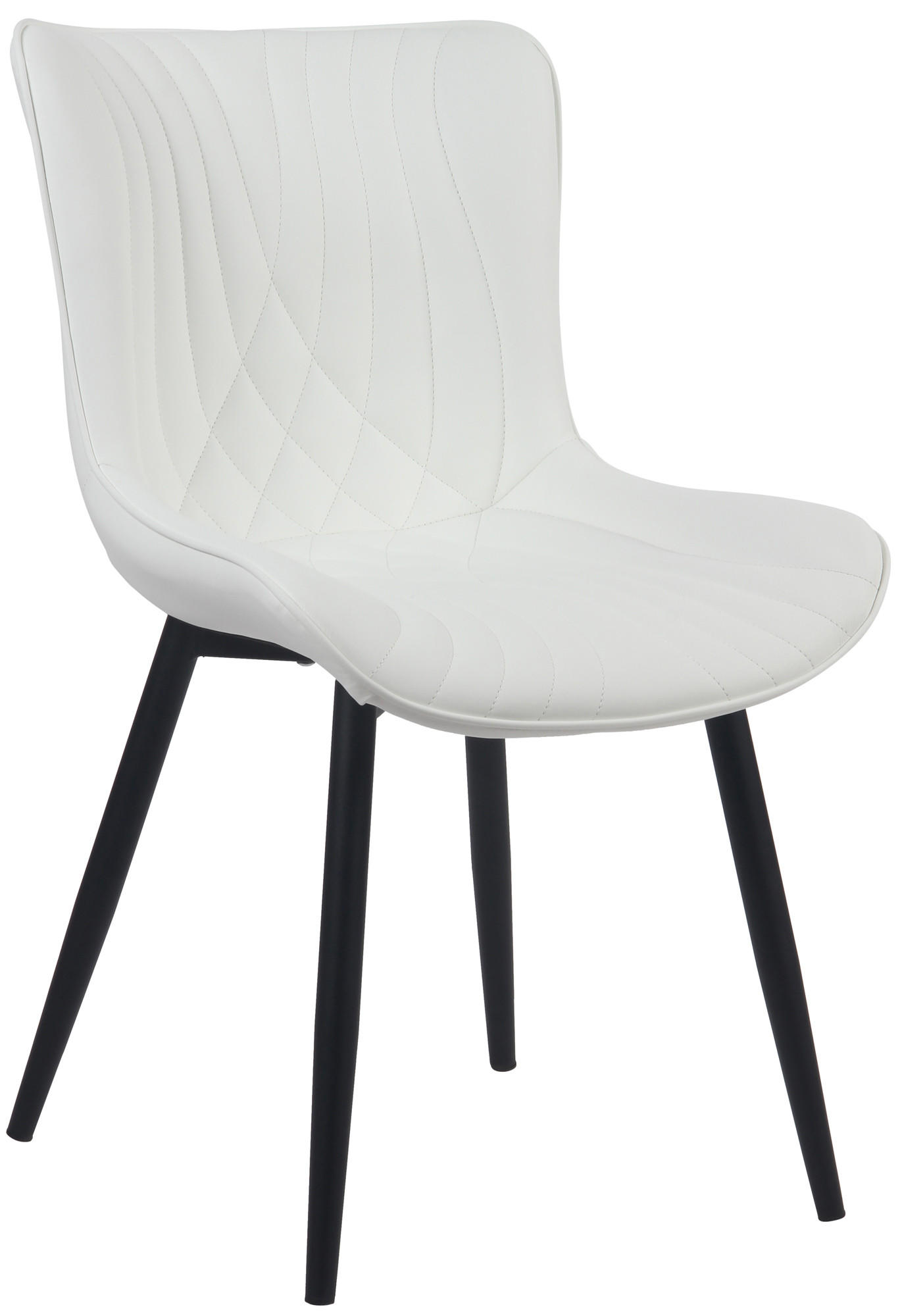 STUHL Lederlook weiß - Schwarz/Weiß, Textil/Metall (50/80.5/62cm) - CLP