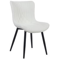 STUHL Lederlook weiß - Schwarz/Weiß, Textil/Metall (50/80.5/62cm) - CLP