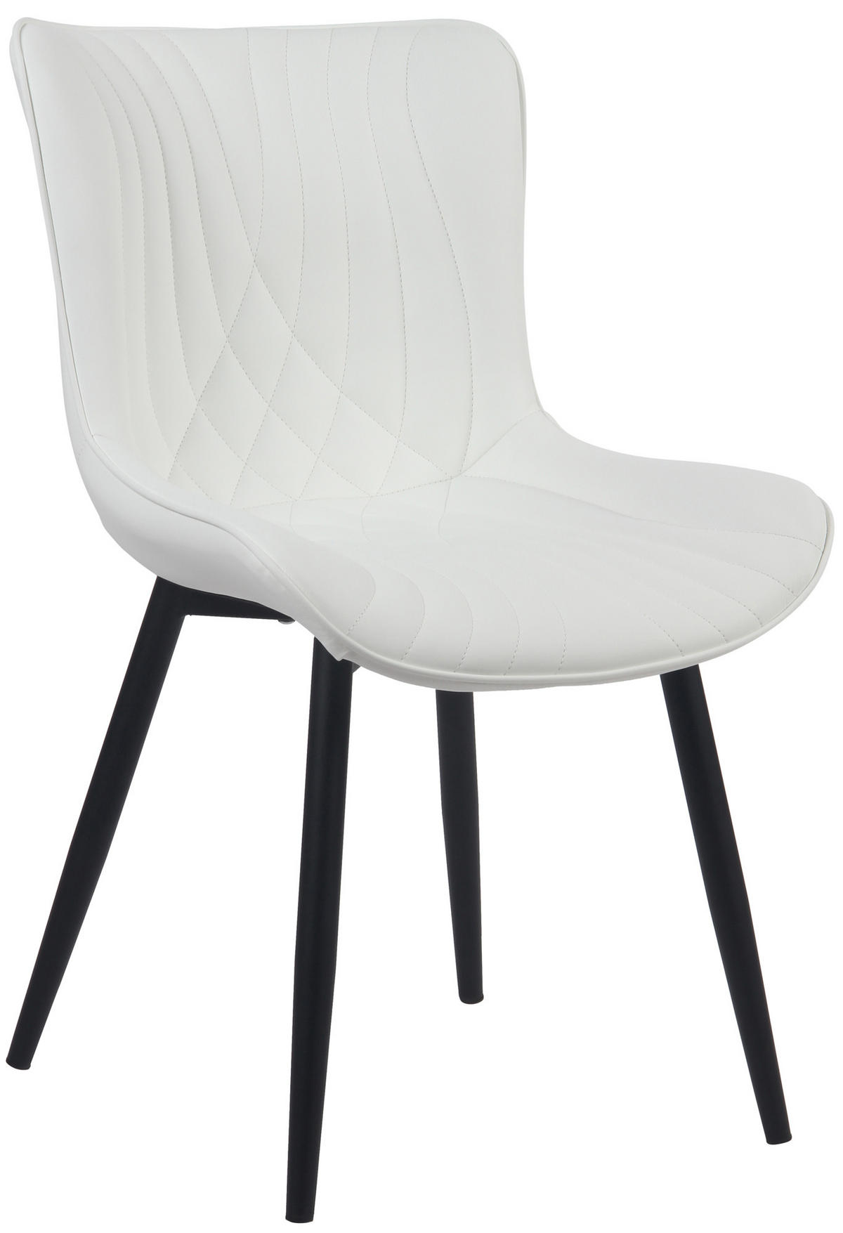 STUHL Lederlook weiß - Schwarz/Weiß, Textil/Metall (50/80.5/62cm) - CLP