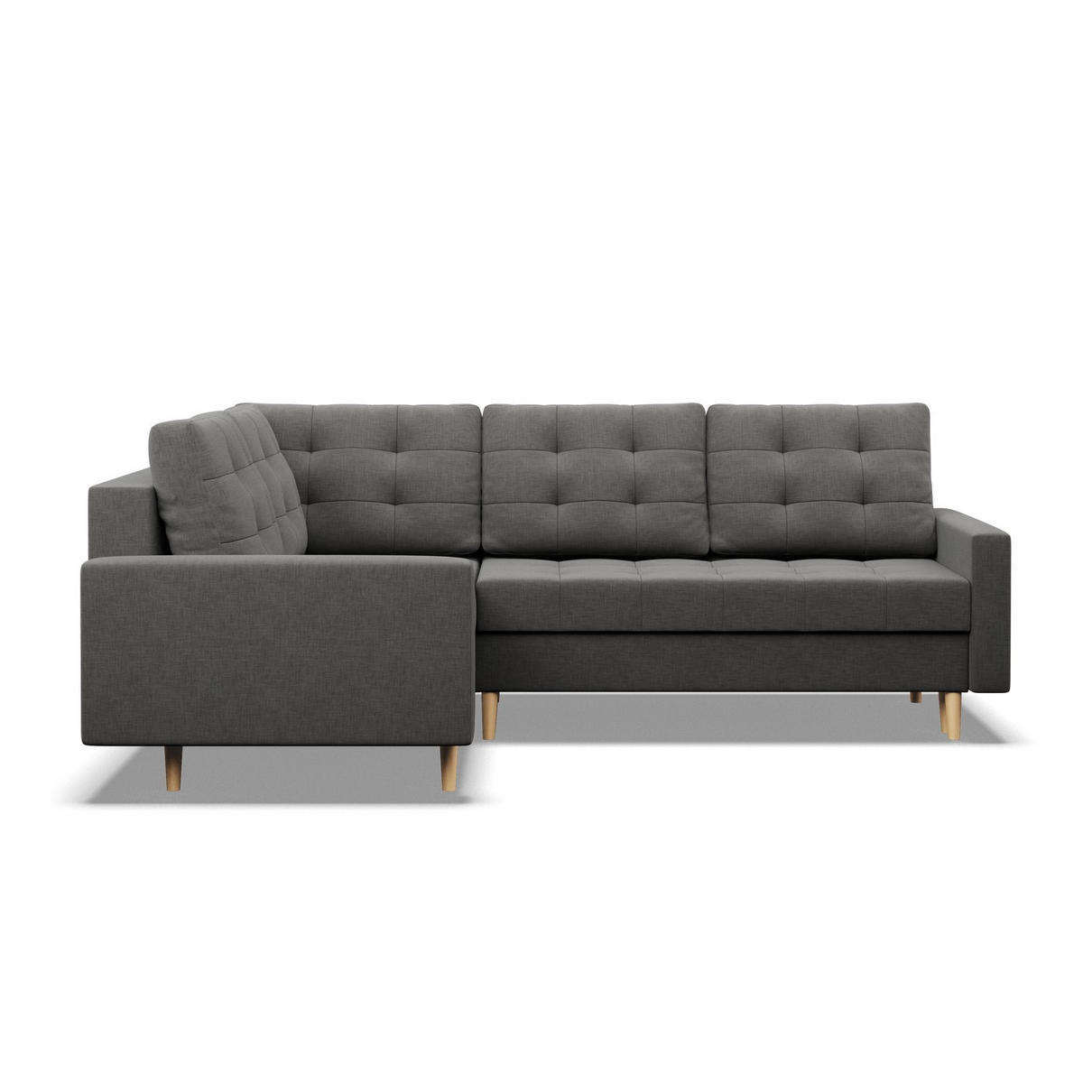 ECKSOFA LINKS MIT SCHLAFFUNKTION ELMA, Dunkelgrau - Dunkelgrau, Textil (223/172cm) - Mebligo