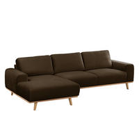 ECKSOFA - Samt - Braun, Textil (286/152cm) - home24