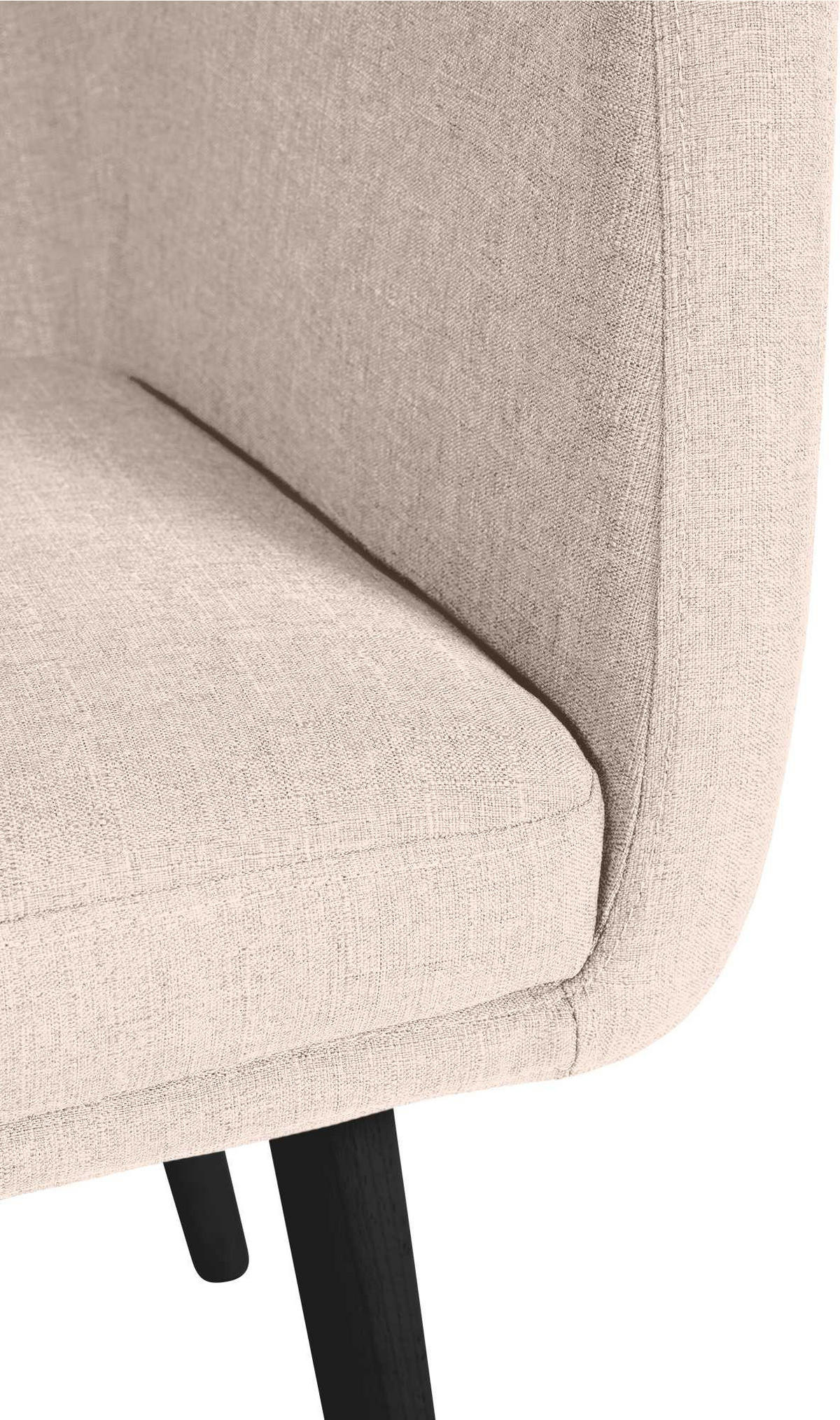 ARMLEHNENSTUHL Stoff beige - Beige/Schwarz, Holz/Textil (61/88/57.5cm) - CLP