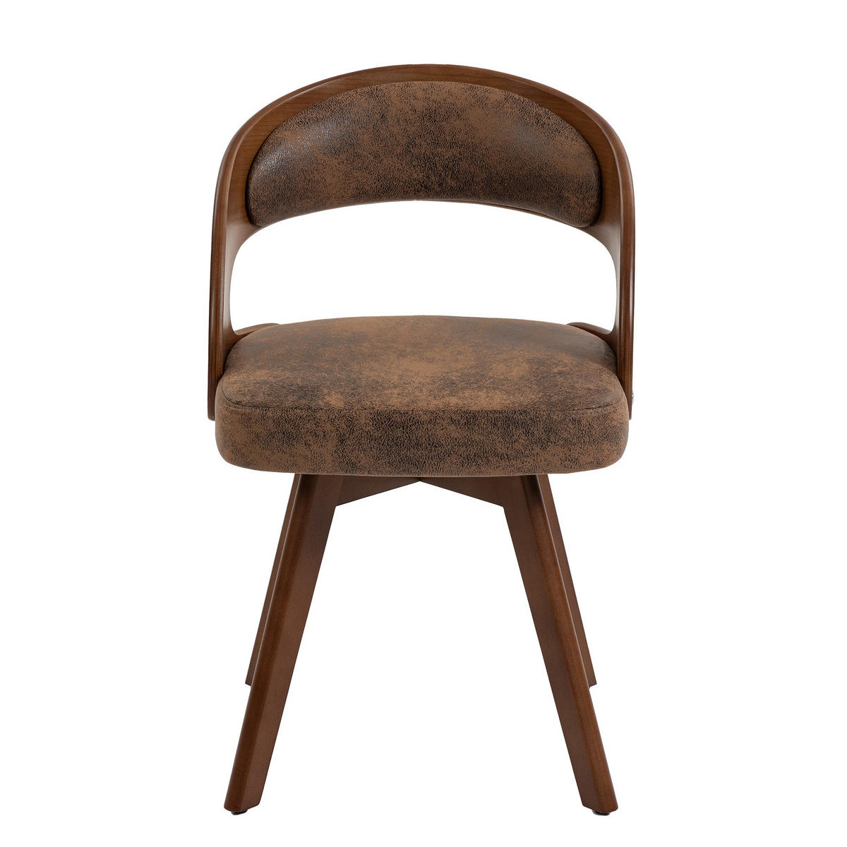 STUHL 2er-Set Esszimmerstuhl,360° drehbar,Massivholzrahmen,Mikrofaser,Dunkelbraun - Dunkelbraun, Holz (44/72/41cm) - LVHOM