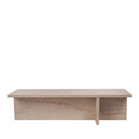 COUCHTISCH mit Travertin-Effekt 120x45 cm - Vika - Beige - Beige, Holz (120/45/30cm) - Drawer