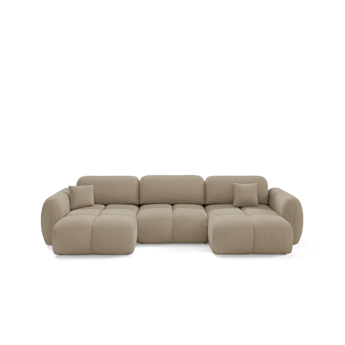 PANORAMASOFA Livio 4 Sitzplätze Beige - Beige, Holz (370/95/165cm) - Petits-meubles