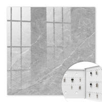SCHLÜSSELBOX Weiß 30x30 cm – Türöffnung nach rechts - Marmorstruktur - Grau, Metall (30/30/5cm) - TULUP