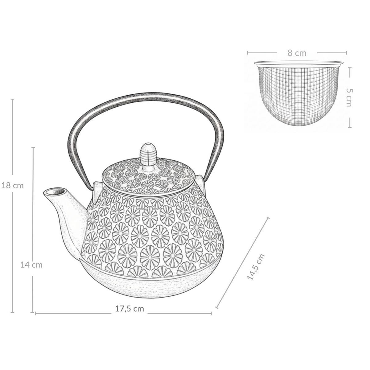 TEEKANNE Gusseisen Taki 1000 ml - Türkis, Metall (1L) - AROMELIO