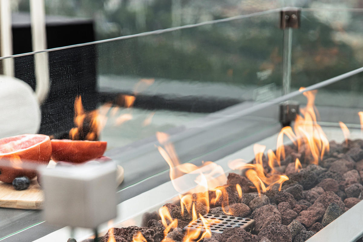 GRANVILLE Feuerstelle - Dunkelgrau, Stein (70/43/152cm) - Elementi