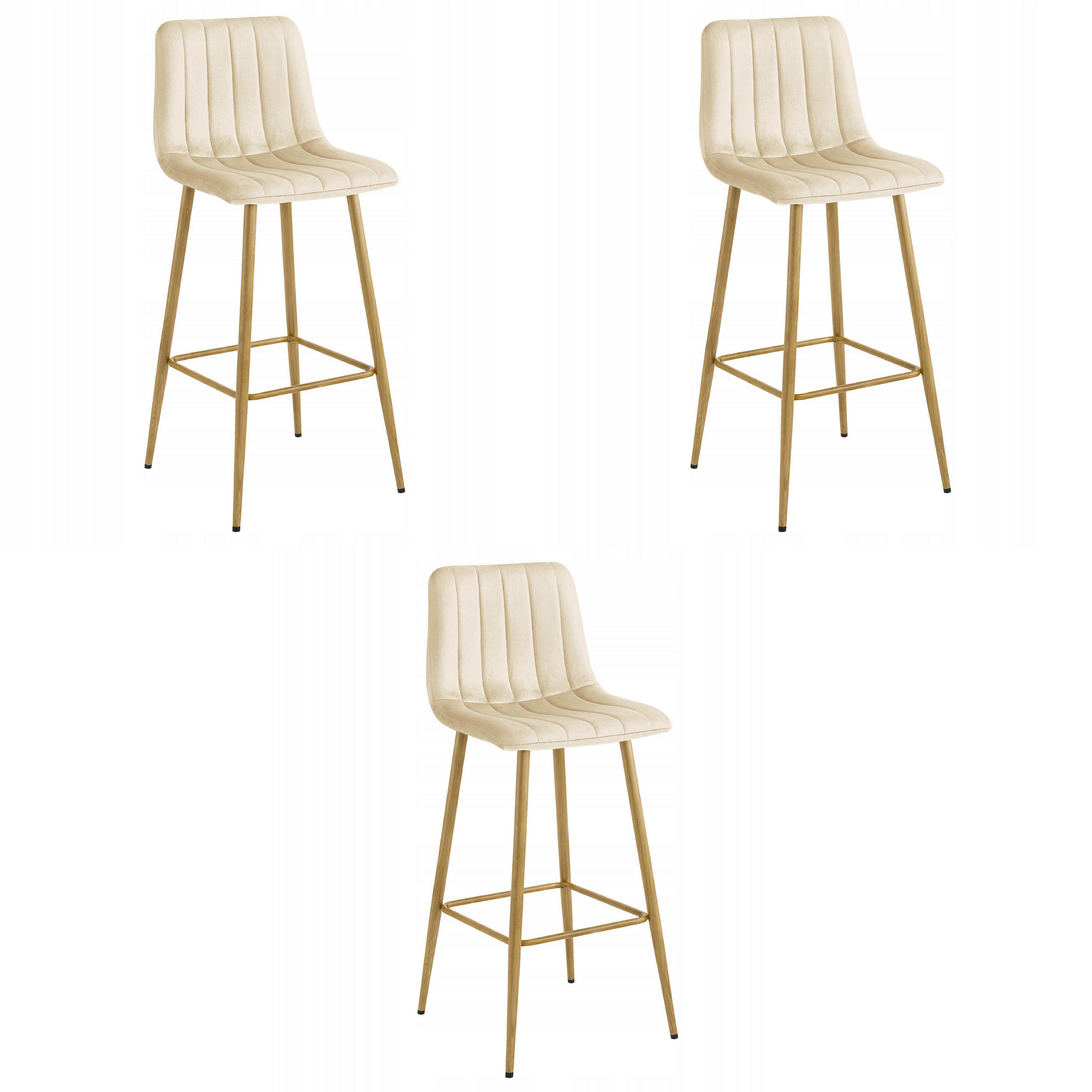 BARHOCKER Beige 43x49 cm POZZA Ergonomisches Sitzkissen - Beige, Metall (43/56/49cm)