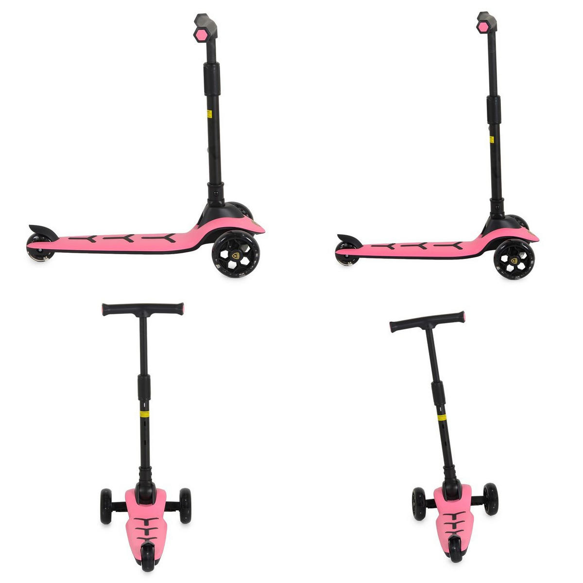 KINDERROLLER Lamborghini Pro rosa PU-Räder ABEC-7 LED Hinterradbremse bis 50 kg - Rosa, Metall (64/32/66cm) - Moni